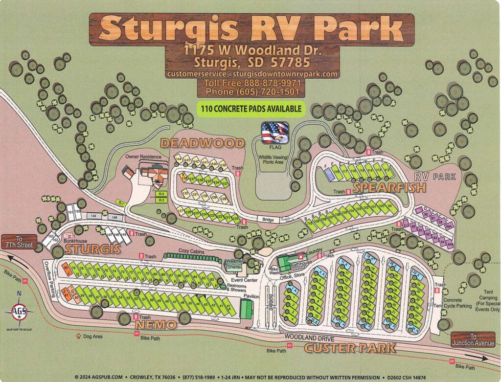 Sturgis Downtown RV Park Map