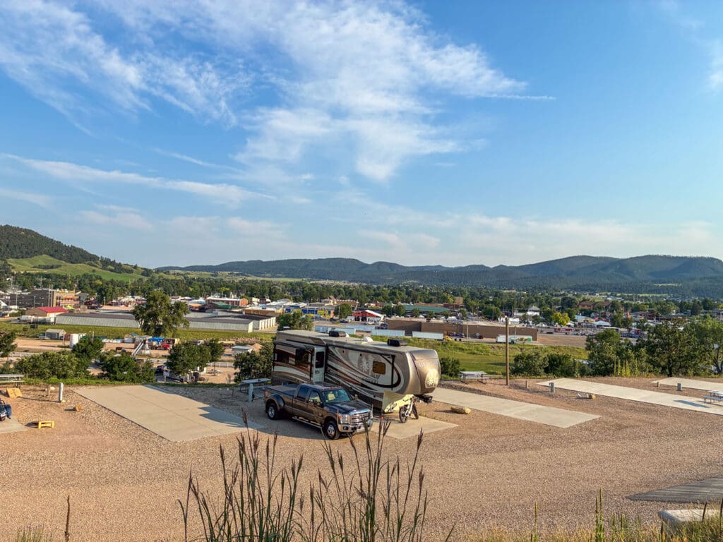RV parking sites at Sturgis Downtown RV park